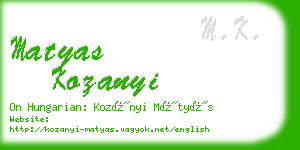 matyas kozanyi business card